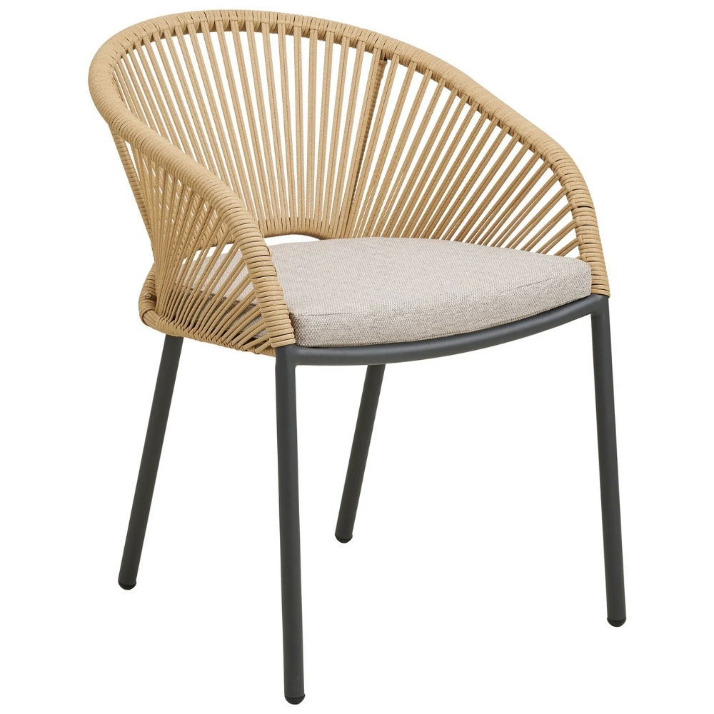 Nordic Living Béžová zahradní židle Vellano s výpletem Nordic Living