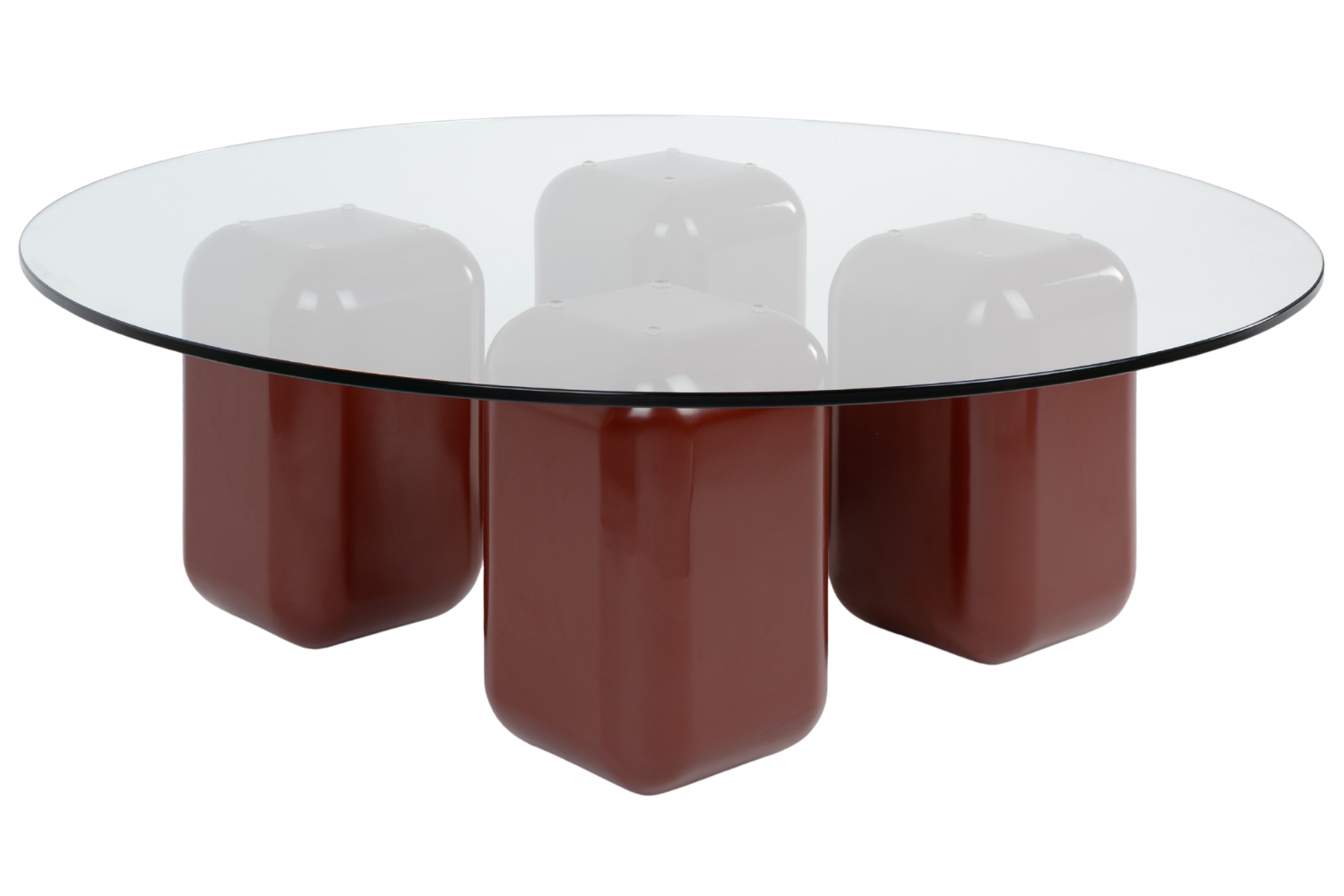 FEST Amsterdam Skleněný konferenční stolek Uma 100 cm s hnědou podnoží FEST Amsterdam