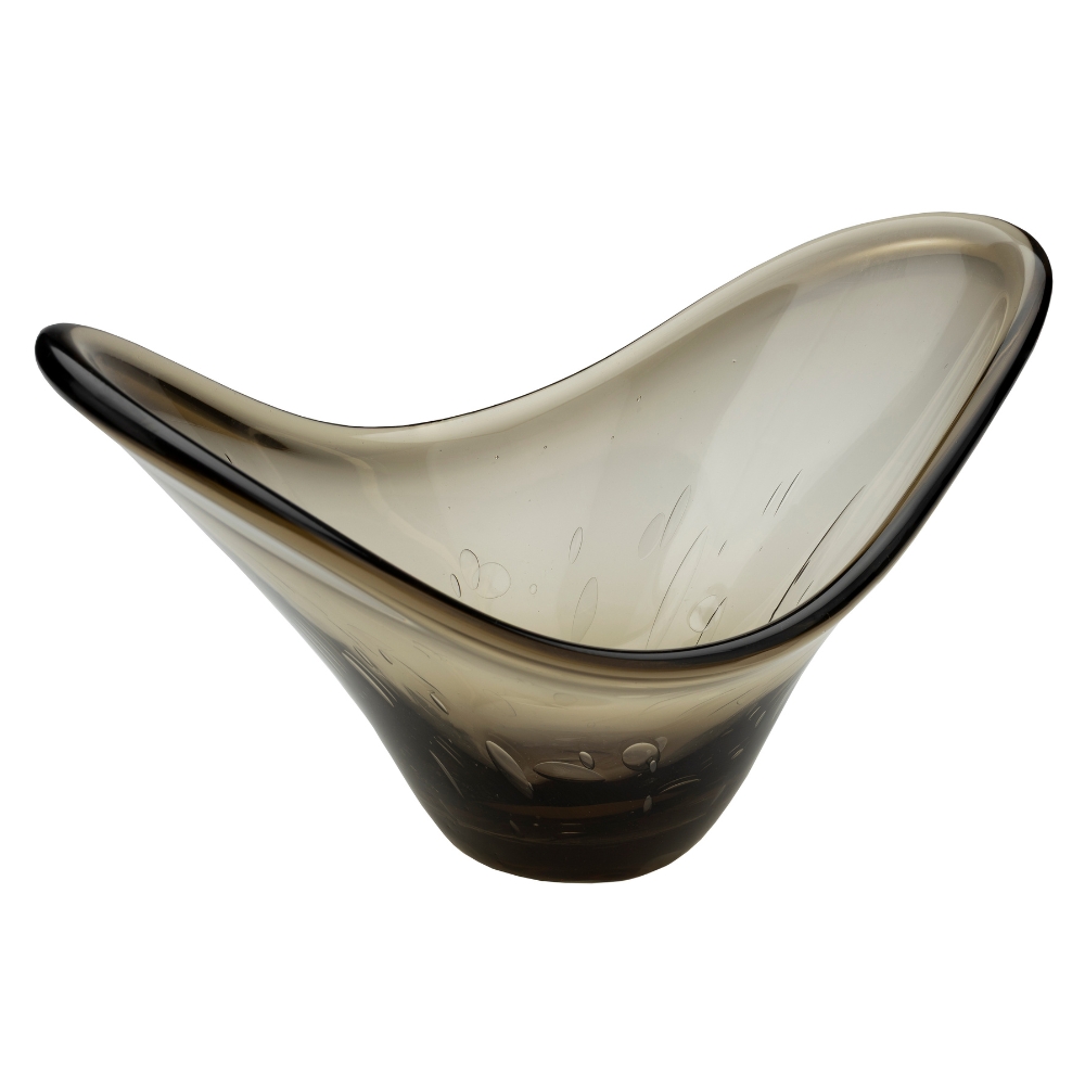 Dutchbone Kouřově šedá skleněná dekorativní mísa DALE Dutchbone