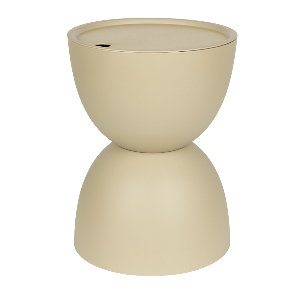 White Label Béžový plastový zahradní stolek MARA 34 cm White Label