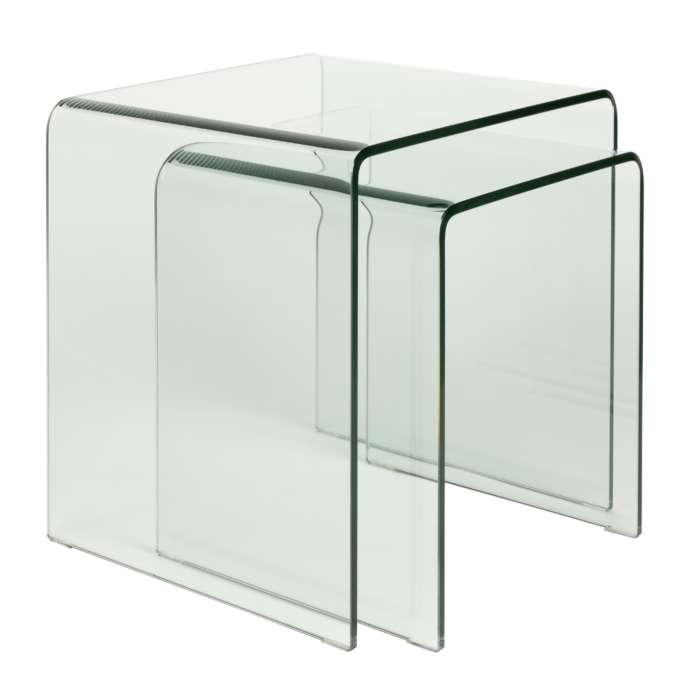 Dutchbone Set dvou skleněných odkládacích stolků VETRO 45 x 40 cm Dutchbone