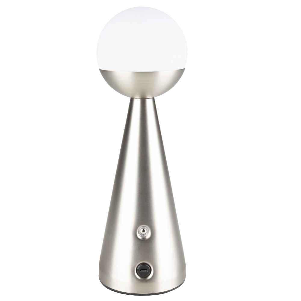 Zuiver Stříbrná kovová dobíjecí stolní LED lampa BELLO Zuiver