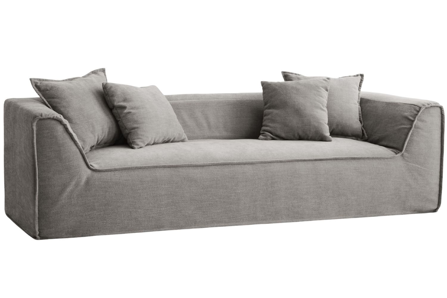 Micadoni Šedá čtyřmístná pohovka Milton 260 cm Micadoni