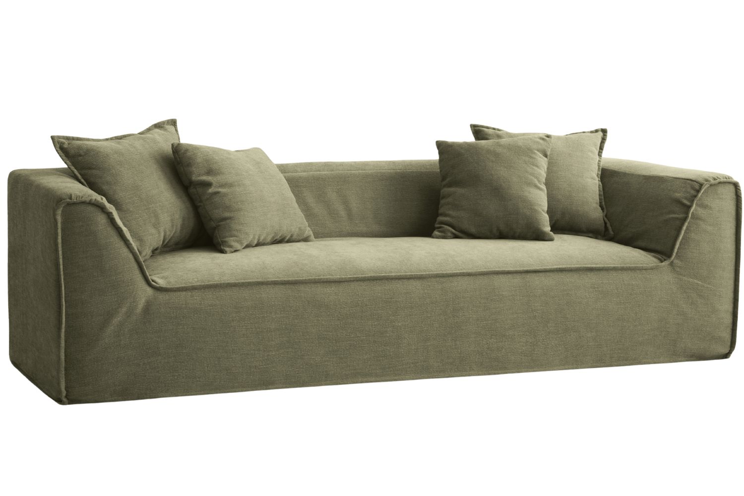 Micadoni Světle zelená čtyřmístná pohovka Milton 260 cm Micadoni