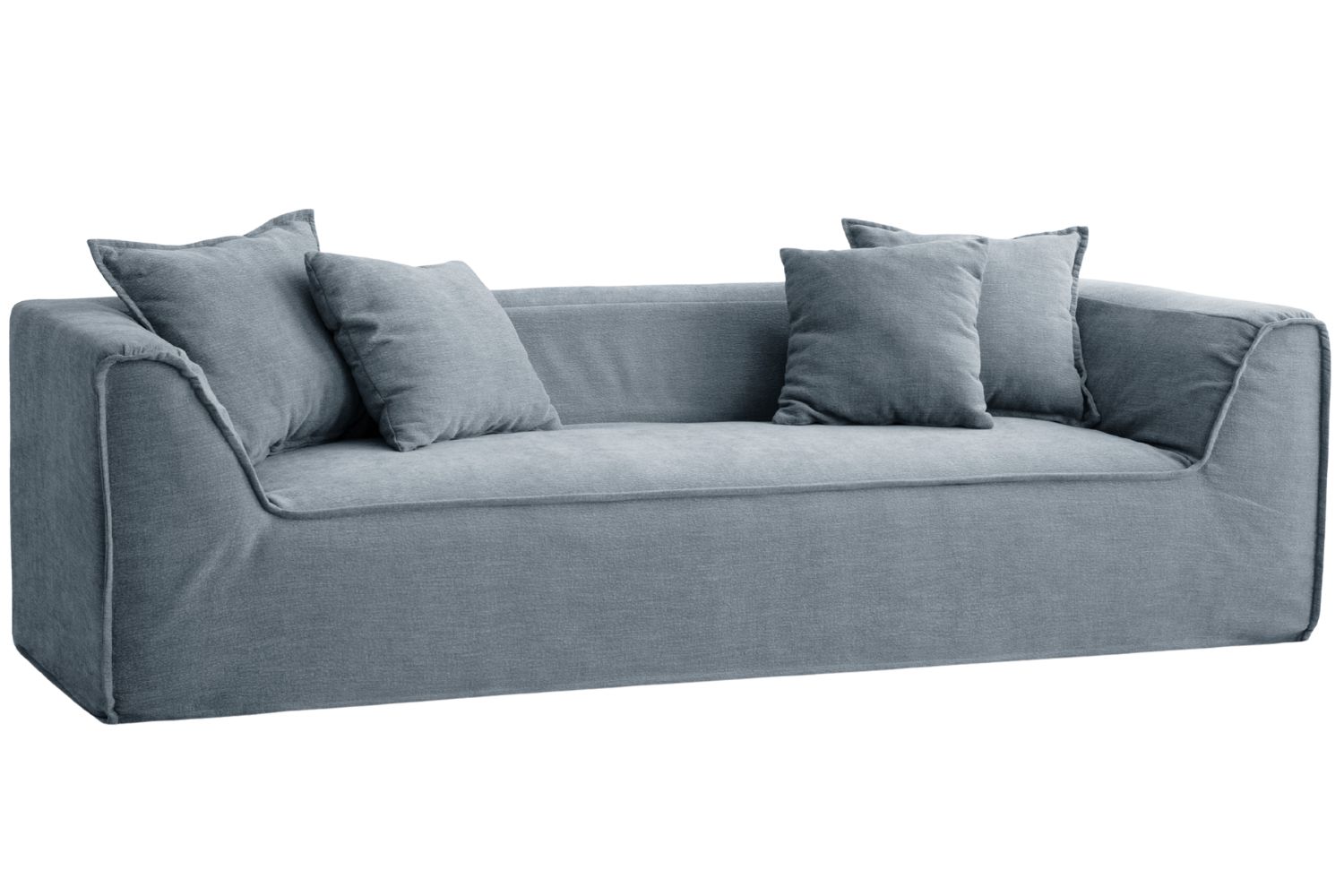 Micadoni Modrá čtyřmístná pohovka Milton 260 cm Micadoni