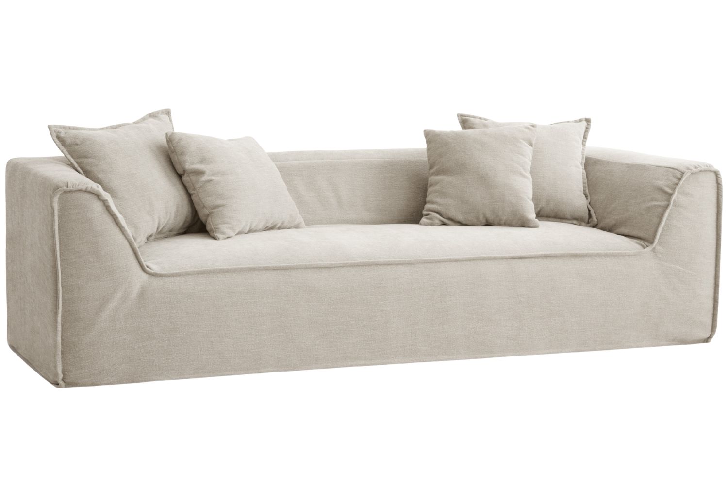 Micadoni Světle béžová čtyřmístná pohovka Milton 260 cm Micadoni