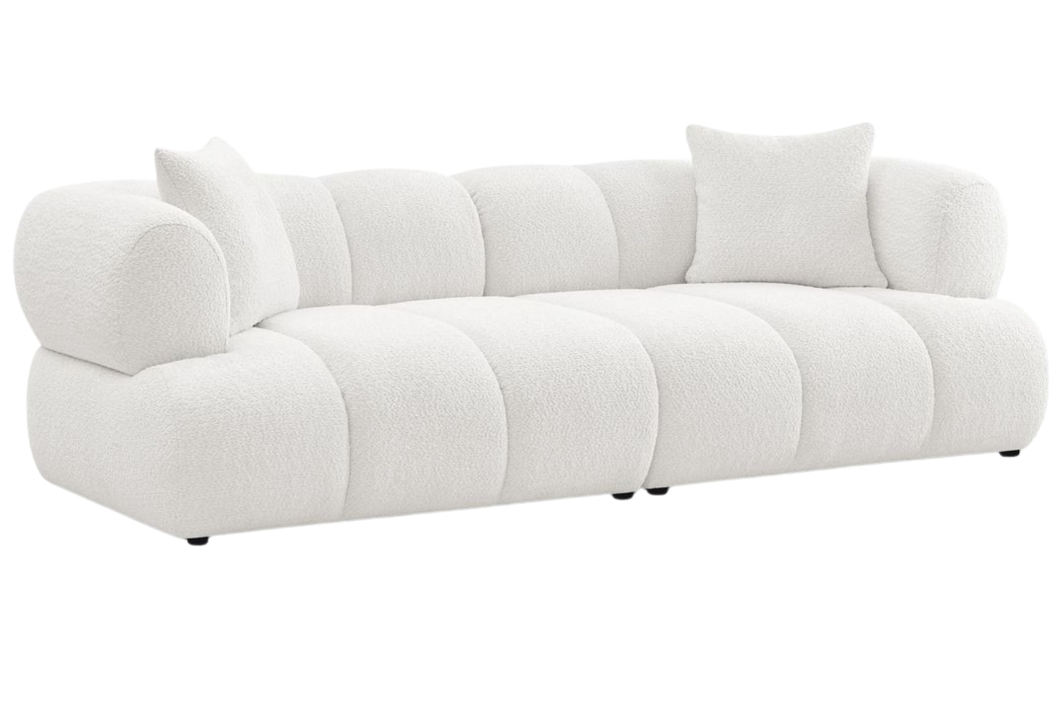 Bobochic Paris Bílá bouclé trojmístná pohovka Pamira 253 cm Bobochic Paris