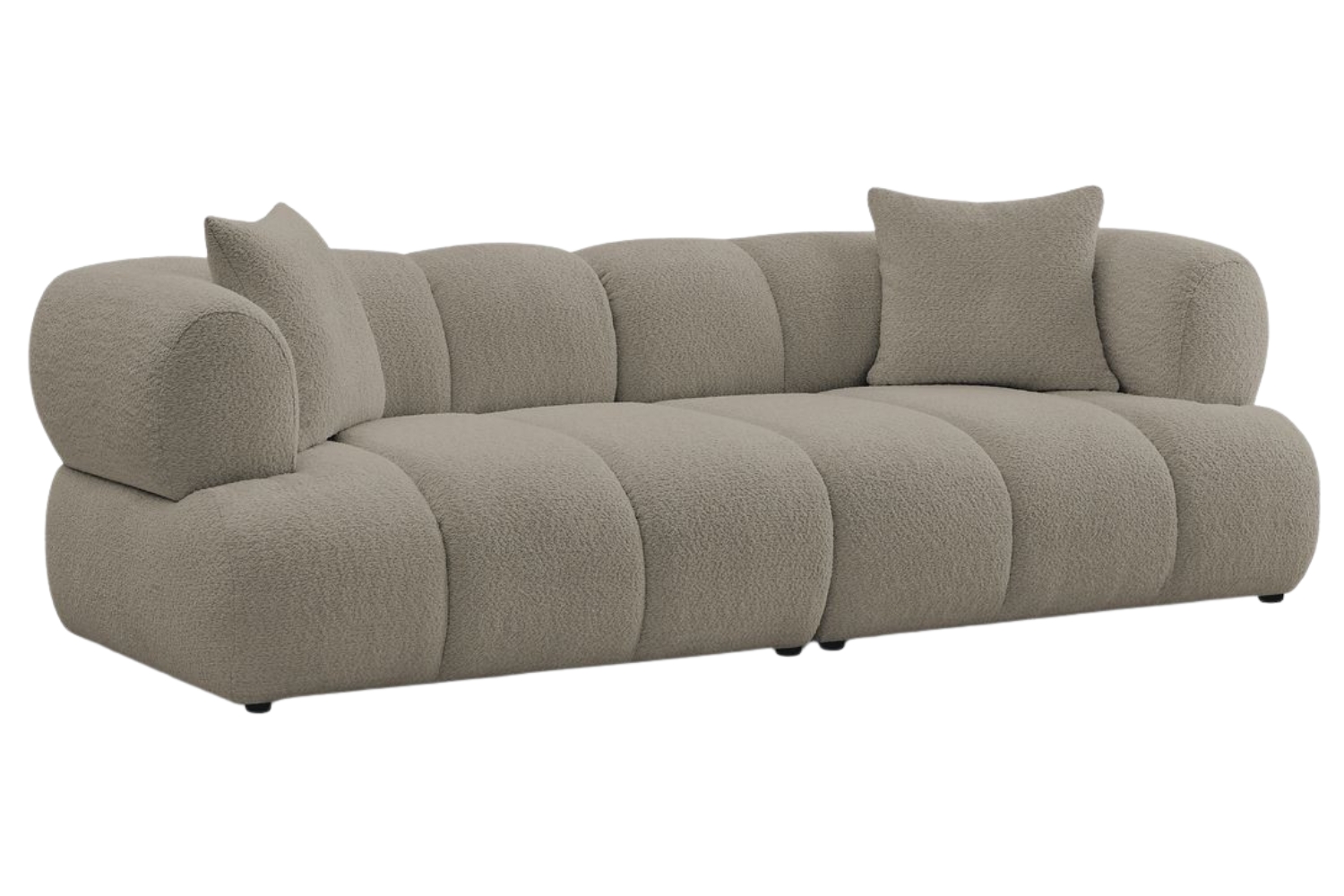 Bobochic Paris Světle hnědá bouclé trojmístná pohovka Pamira 253 cm Bobochic Paris