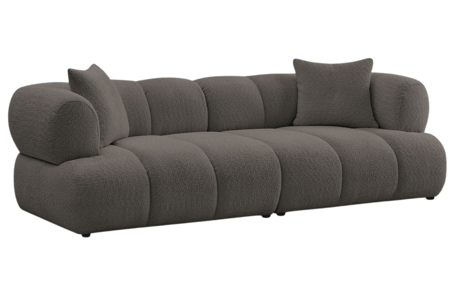 Bobochic Paris Hnědá bouclé trojmístná pohovka Pamira 253 cm Bobochic Paris