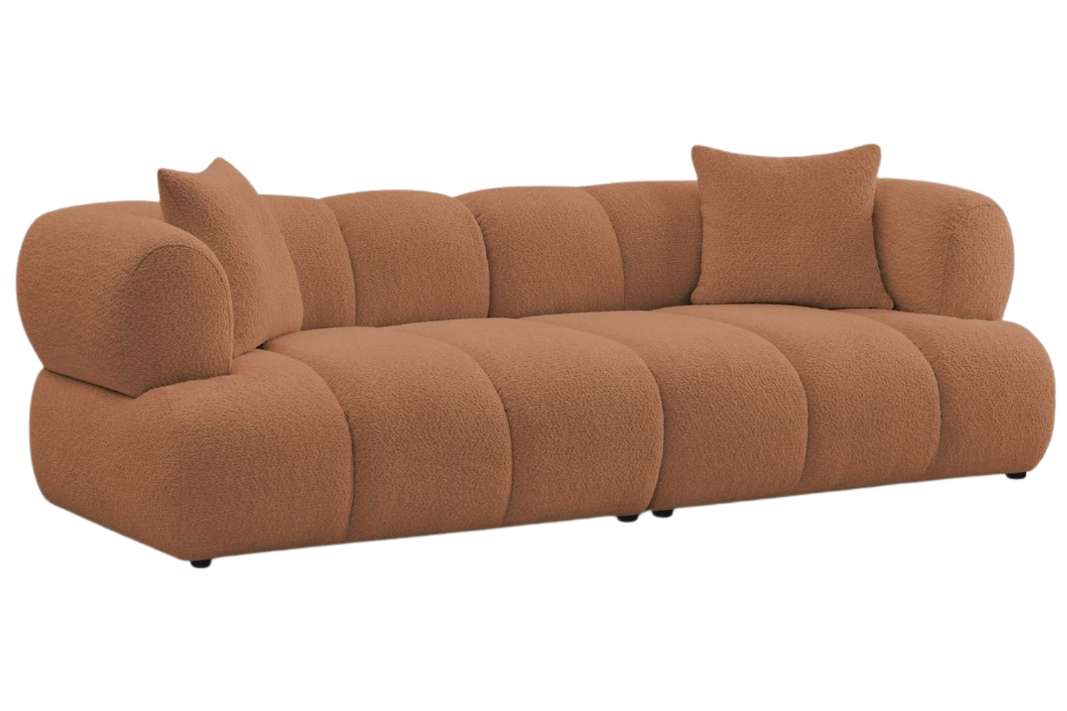 Bobochic Paris Terakotově oranžová bouclé trojmístná pohovka Pamira 253 cm Bobochic Paris