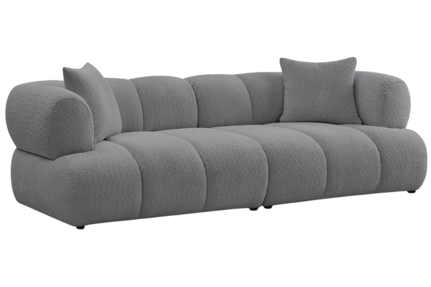 Bobochic Paris Tmavě šedá bouclé trojmístná pohovka Pamira 253 cm Bobochic Paris