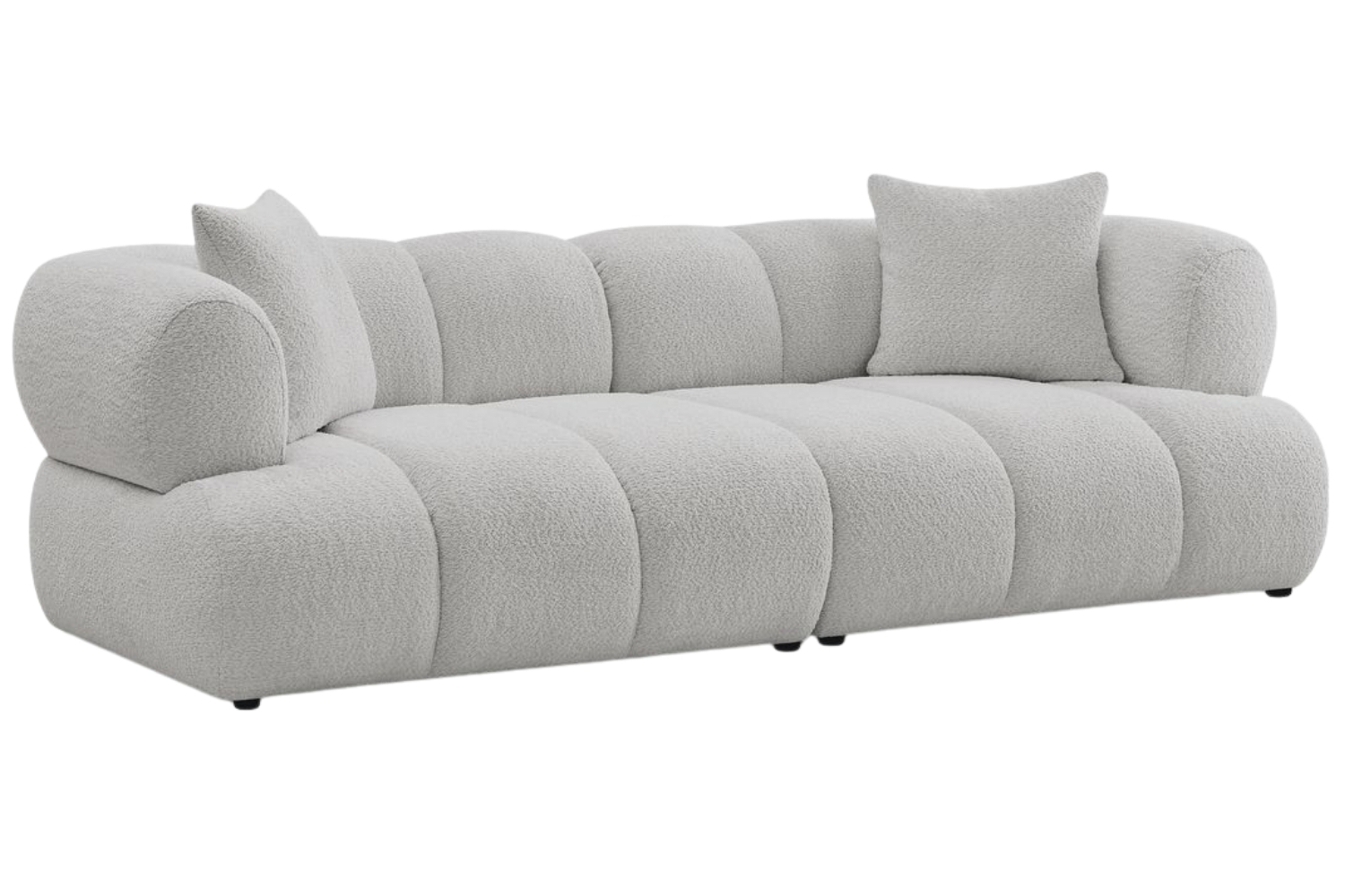 Bobochic Paris Světle šedá bouclé trojmístná pohovka Pamira 253 cm Bobochic Paris