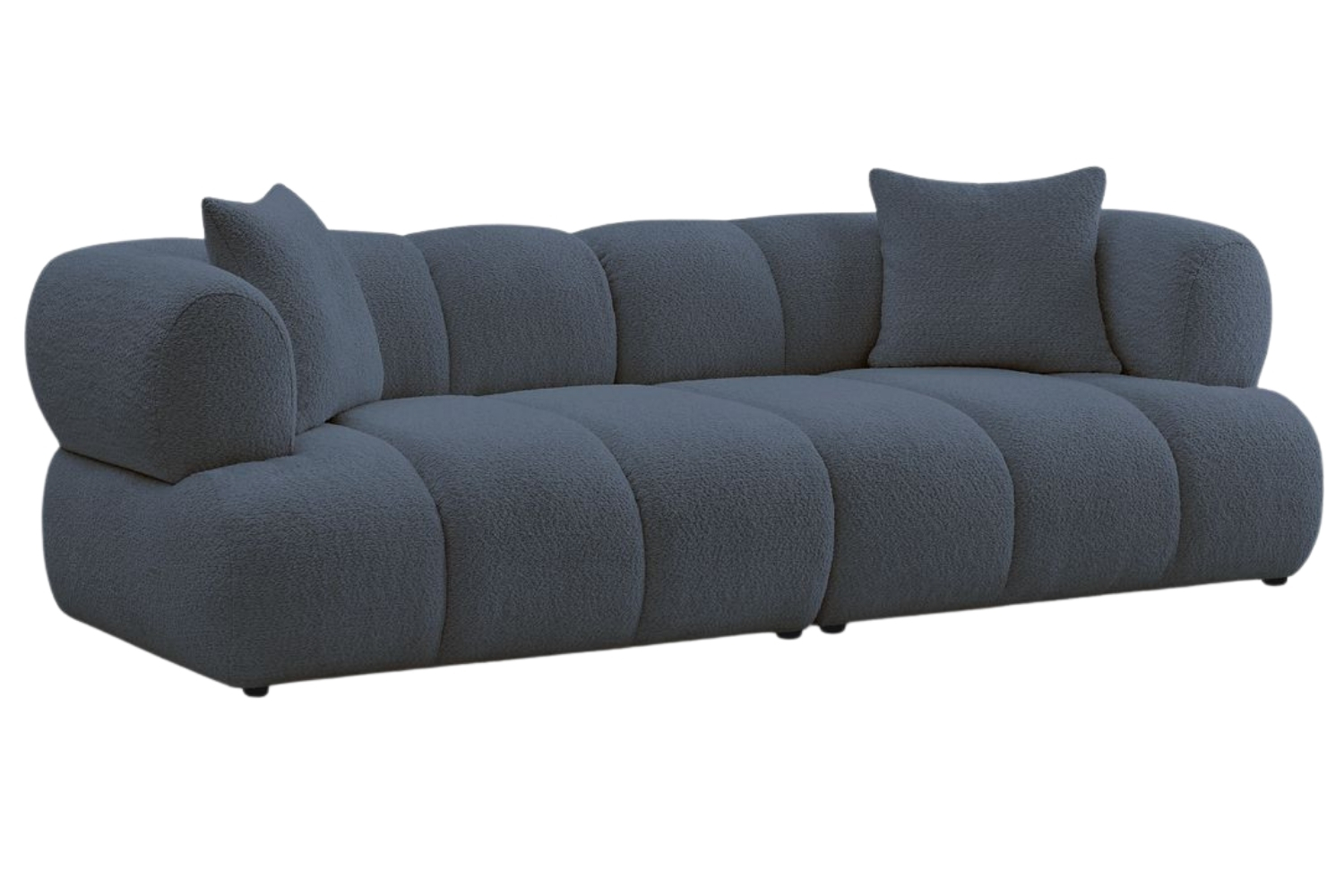 Bobochic Paris Tmavě modrá bouclé trojmístná pohovka Pamira 253 cm Bobochic Paris