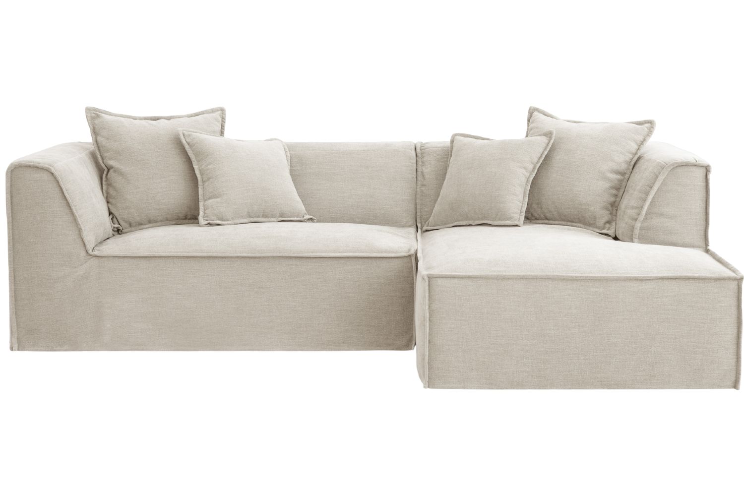 Micadoni Světle béžová rohová pohovka Milton 270 cm