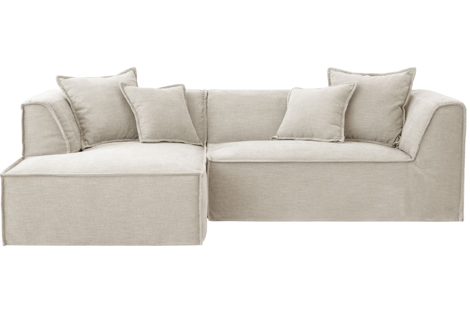 Micadoni Světle béžová rohová pohovka Milton 270 cm