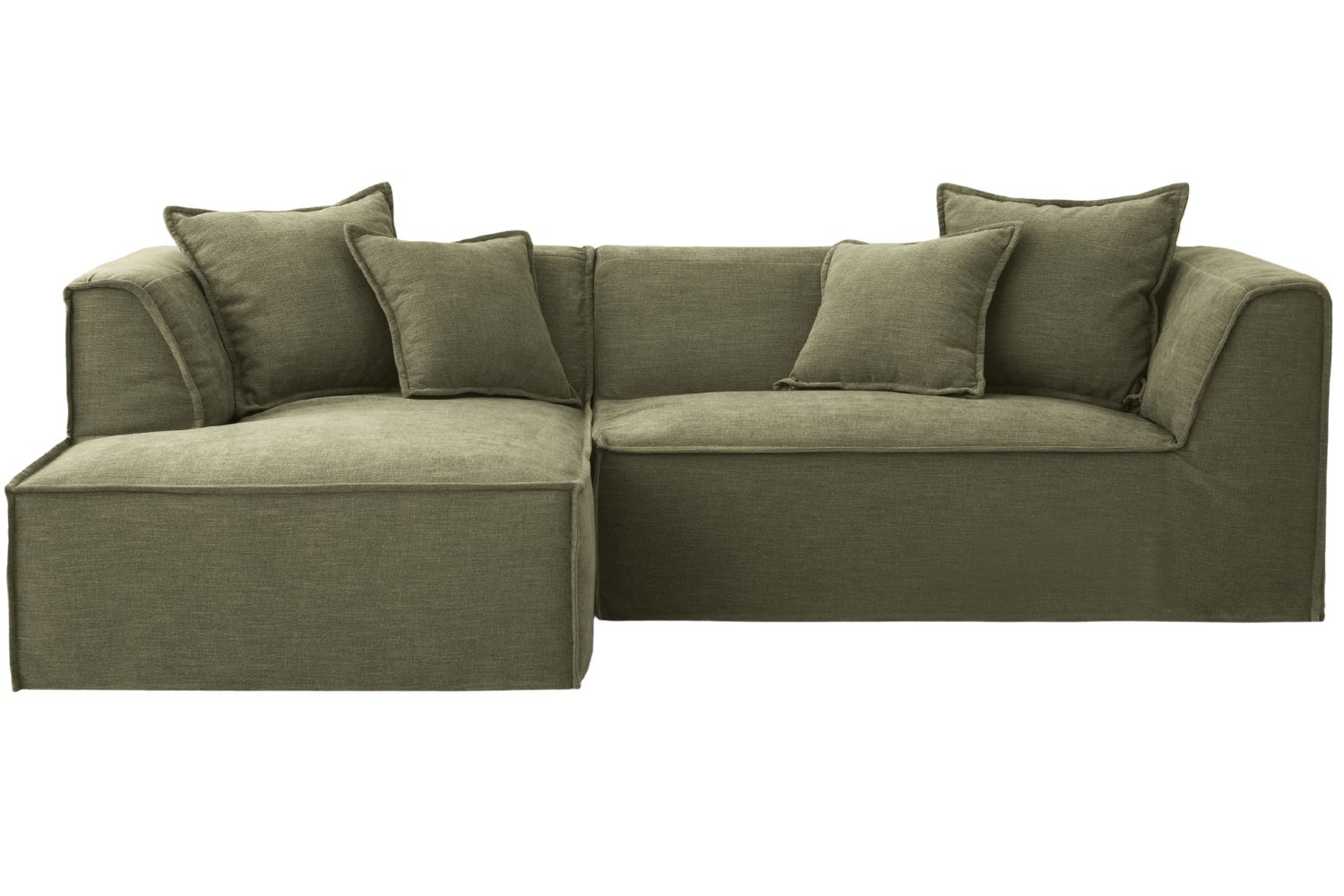 Micadoni Světle zelená rohová pohovka Milton 270 cm