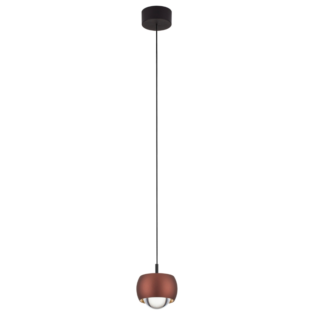 Nova Luce Hnědé závěsné LED světlo Conga 10 cm Nova Luce