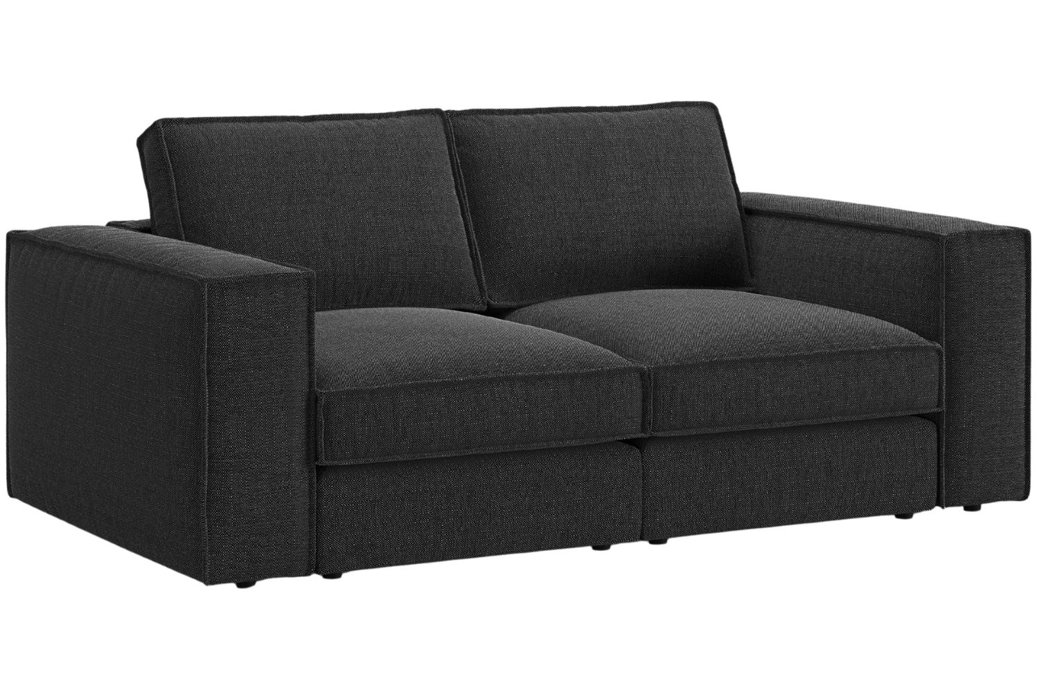 Micadoni Černá dvoumístná pohovka Pola 206 cm Micadoni