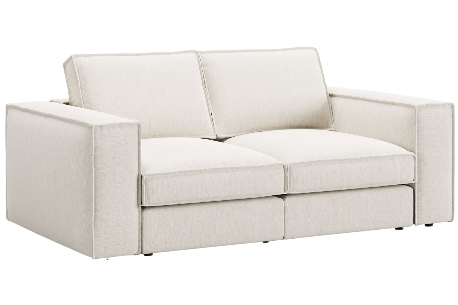 Micadoni Bílá dvoumístná pohovka Pola 206 cm Micadoni