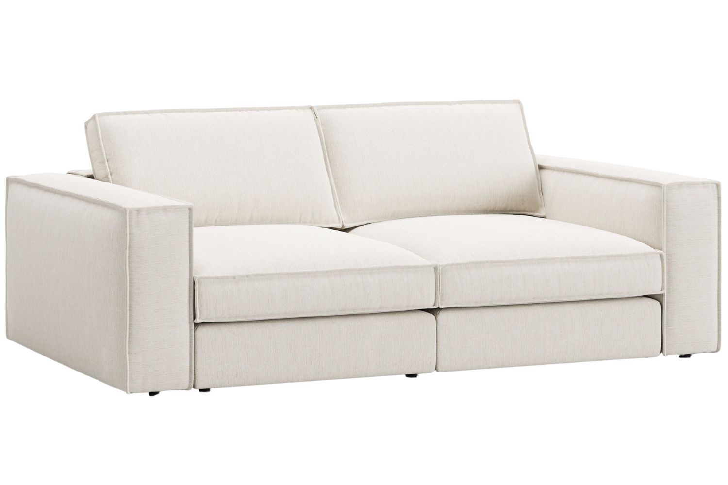 Micadoni Bílá trojmístná pohovka Pola 236 cm Micadoni