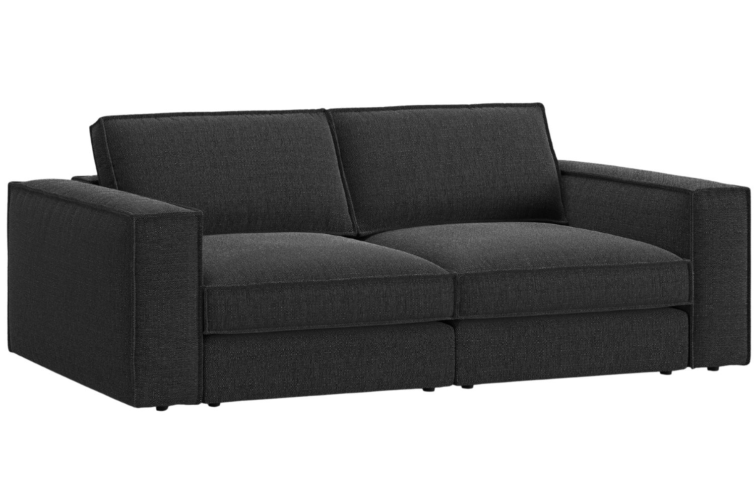 Micadoni Černá trojmístná pohovka Pola 236 cm Micadoni