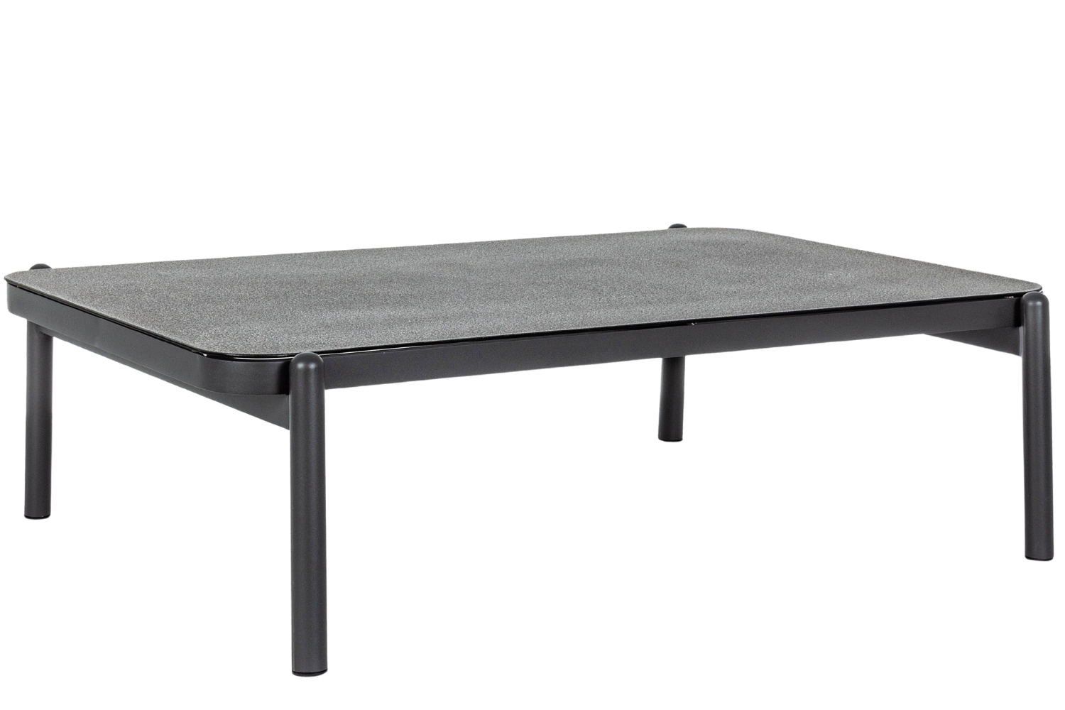 Bizzotto Tmavě šedý skleněný zahradní konferenční stolek Florencia 120 x 75 cm Bizzotto