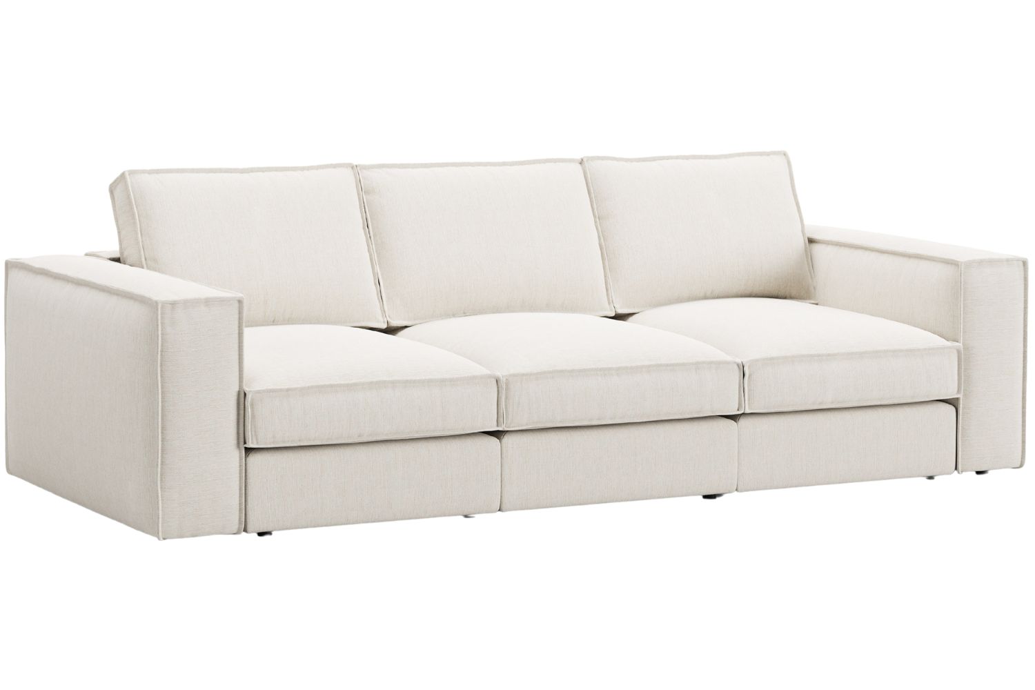 Micadoni Bílá čtyřmístná pohovka Pola 284 cm Micadoni