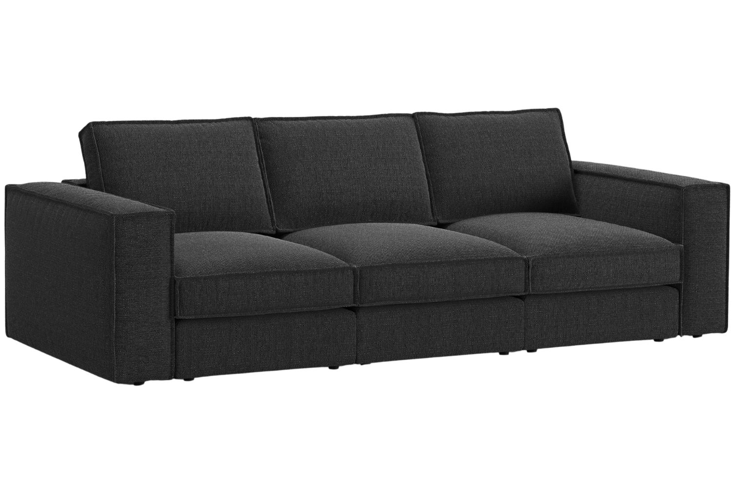 Micadoni Černá čtyřmístná pohovka Pola 284 cm Micadoni