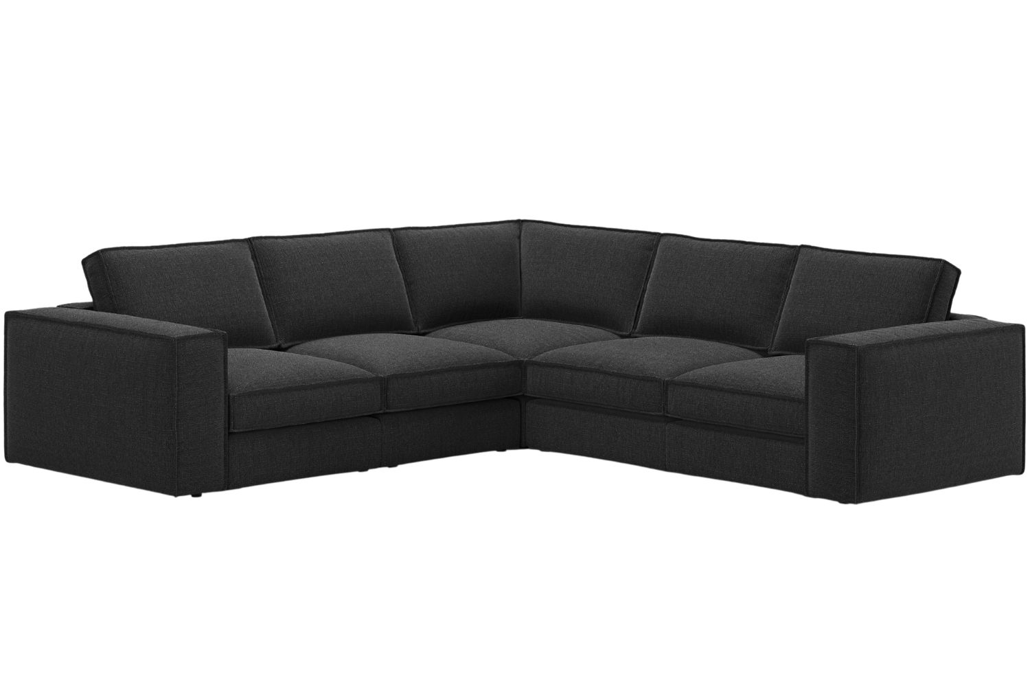 Micadoni Černá rohová pohovka Pola 284 cm Micadoni