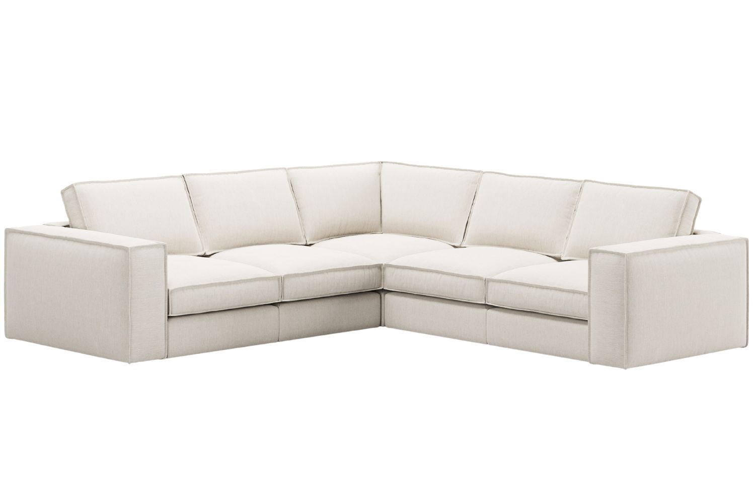 Micadoni Bílá rohová pohovka Pola 284 cm Micadoni