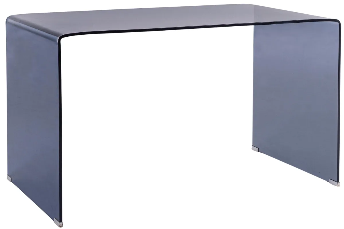 Bizzotto Modrý skleněný pracovní stůl Iride 126 x 70 cm