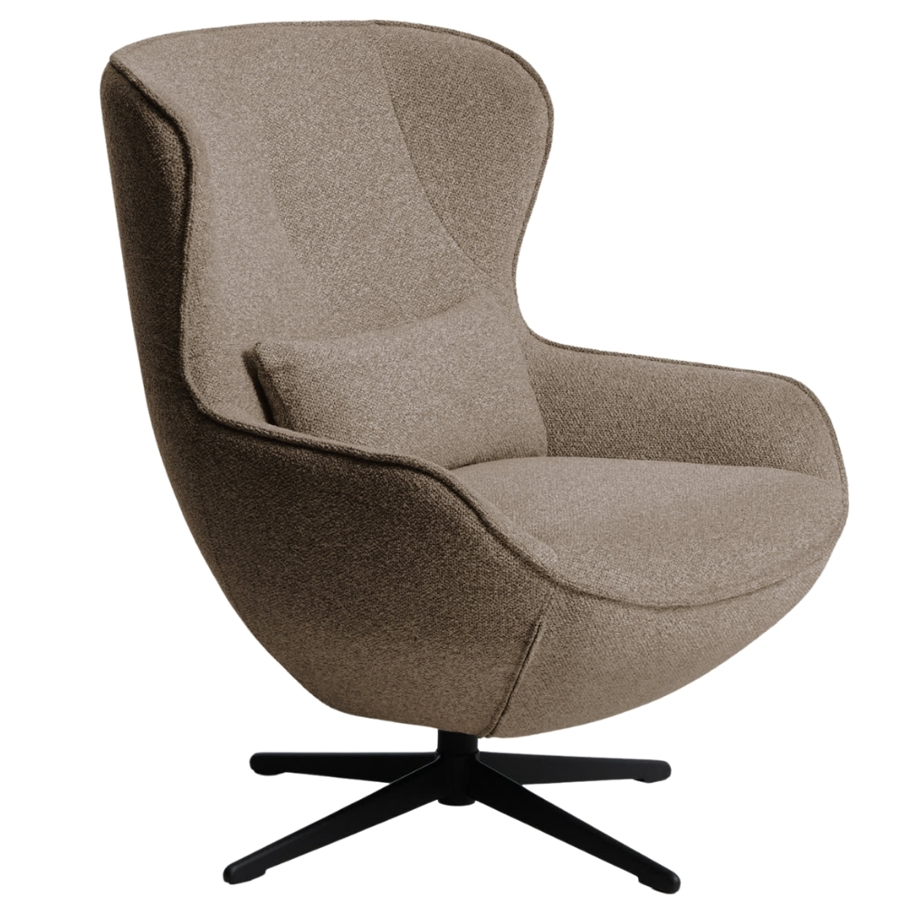 Kave Home Hnědé čalouněné otočné křeslo Sorile Kave Home