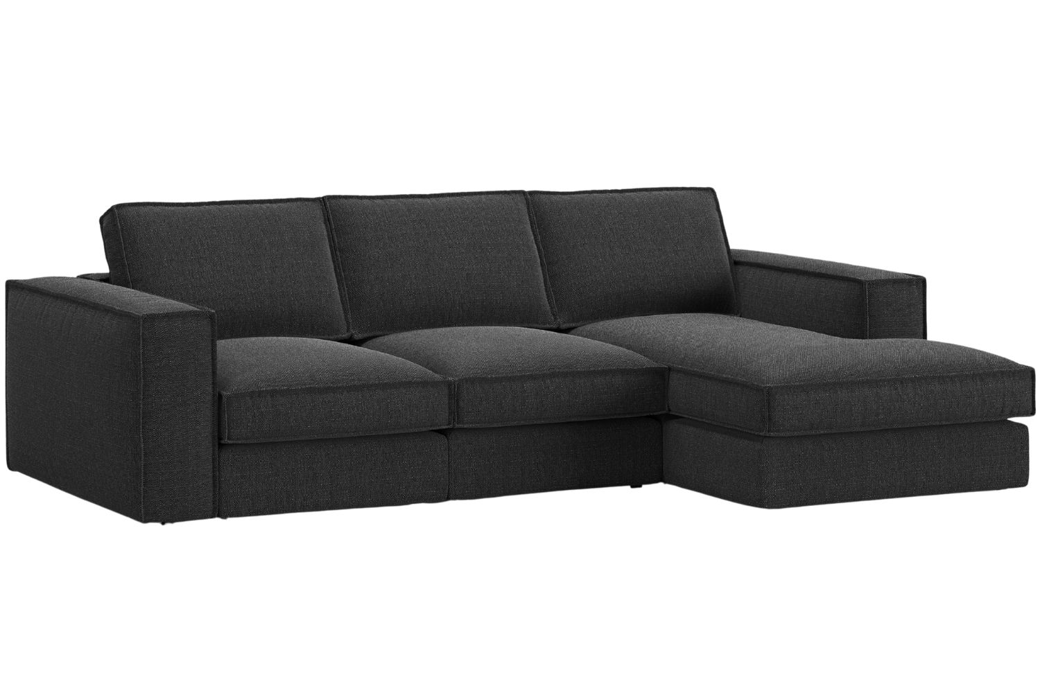 Micadoni Černá rohová pohovka Pola 284 cm