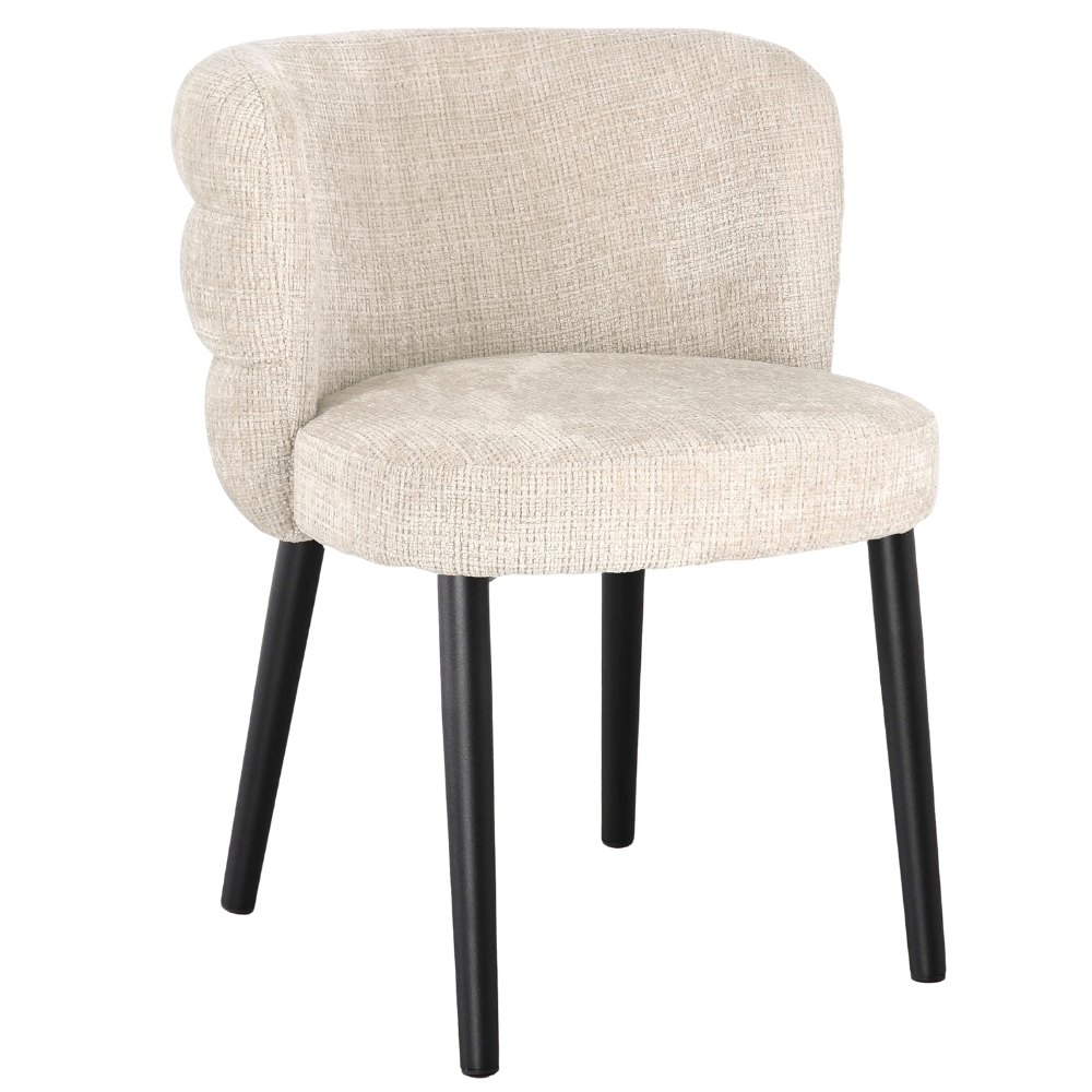 Bizzotto Béžová čalouněná jídelní židle Ilma s černou podnoží Bizzotto