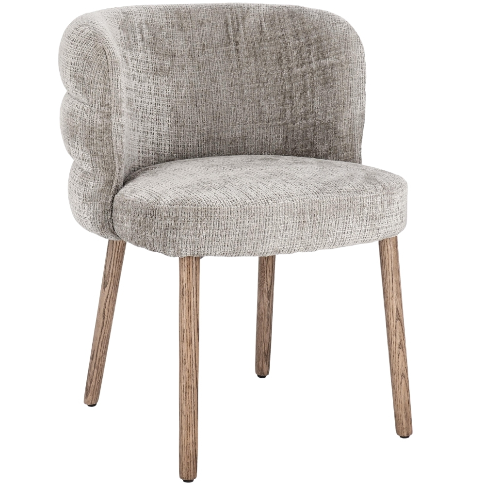 Bizzotto Šedá čalouněná jídelní židle Ilma s dubovou podnoží Bizzotto