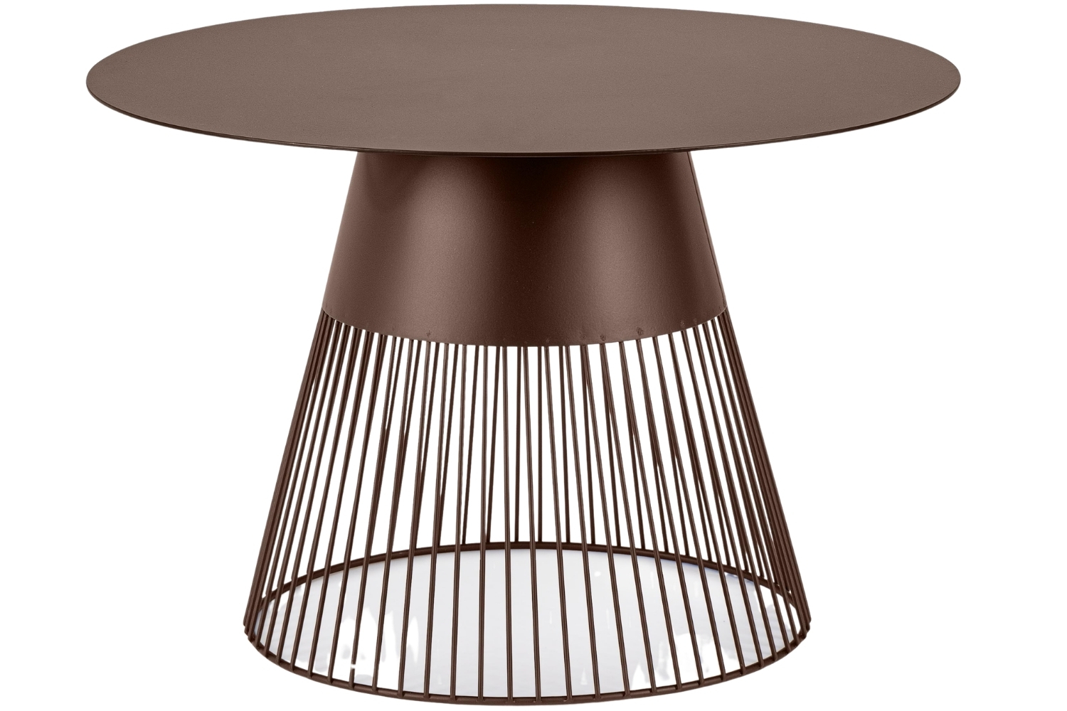 Bizzotto Hnědý kovový konferenční stolek Godric Ø60 cm Bizzotto