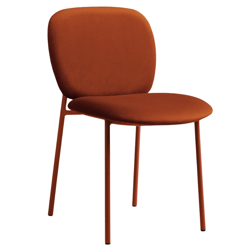 Micadoni Terakotově oranžová sametová jídelní židle Caroline Micadoni