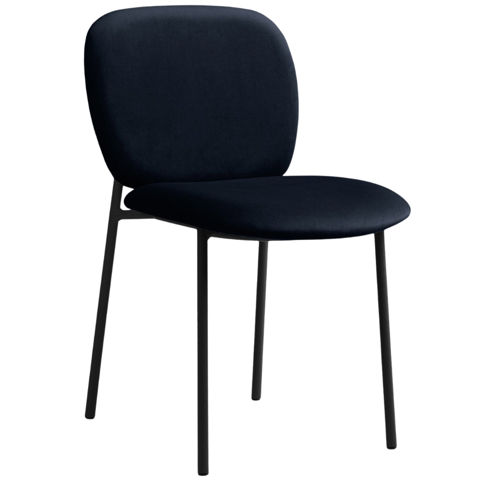 Micadoni Černá sametová jídelní židle Caroline Micadoni