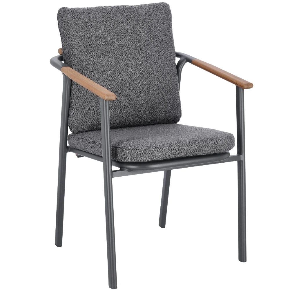 Bizzotto Šedá čalouněná zahradní židle Leonida Bizzotto