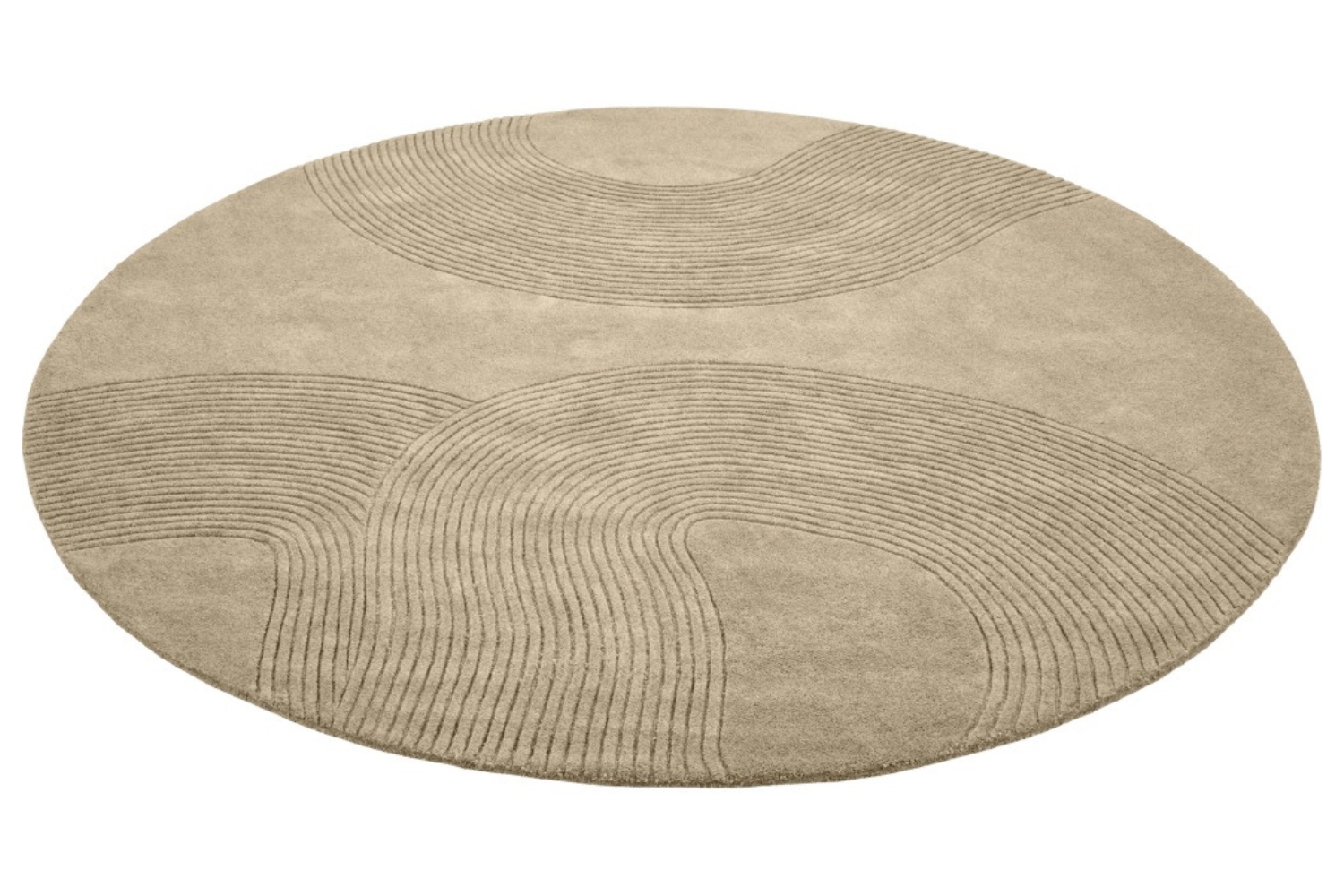 Bolia Béžový vlněný kulatý koberec Zen 200 cm Bolia