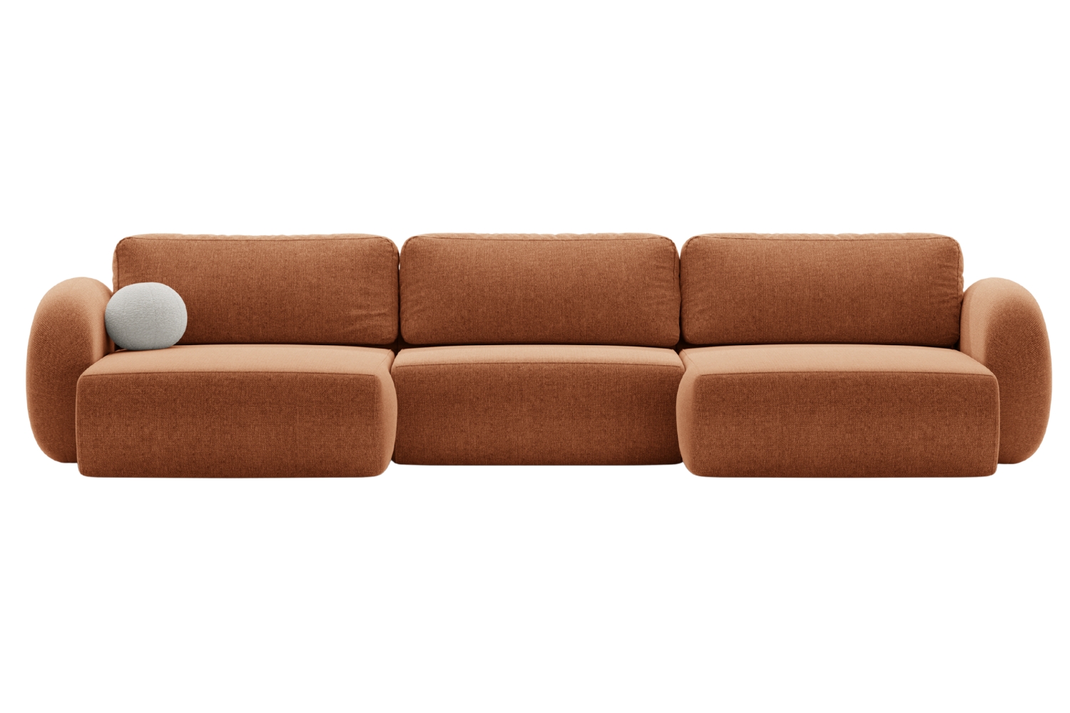 Maison Heritage Terakotově oranžová rozkládací pohovka Kora 362 cm Maison Heritage