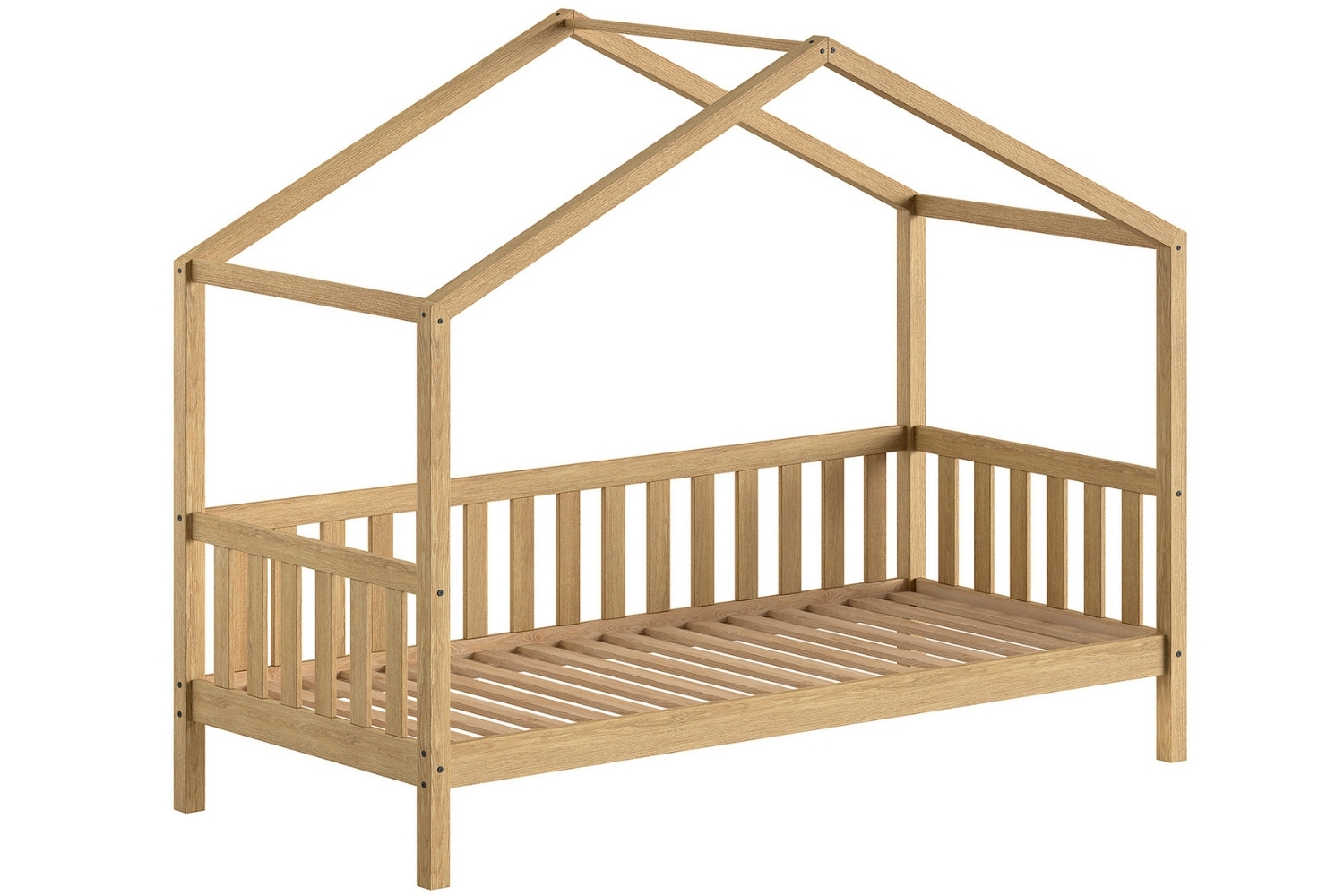 Vipack Dubová dětská postel Nature se zábranou 90 x 200 cm Vipack