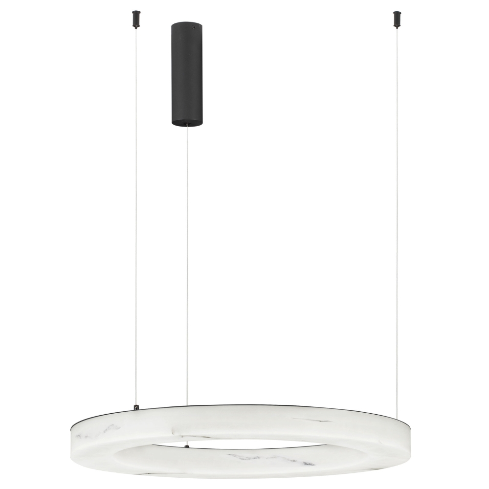 Nova Luce Bílé závěsné LED světlo Vaster 60 cm s černým zavěšením Nova Luce