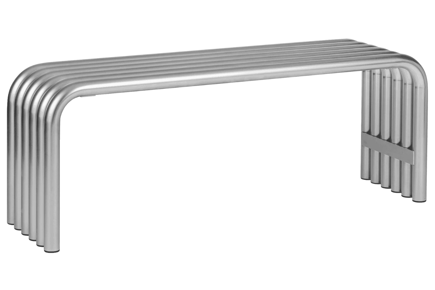 noo.ma Stříbrná kovová zahradní lavice Nokk 114 cm noo.ma