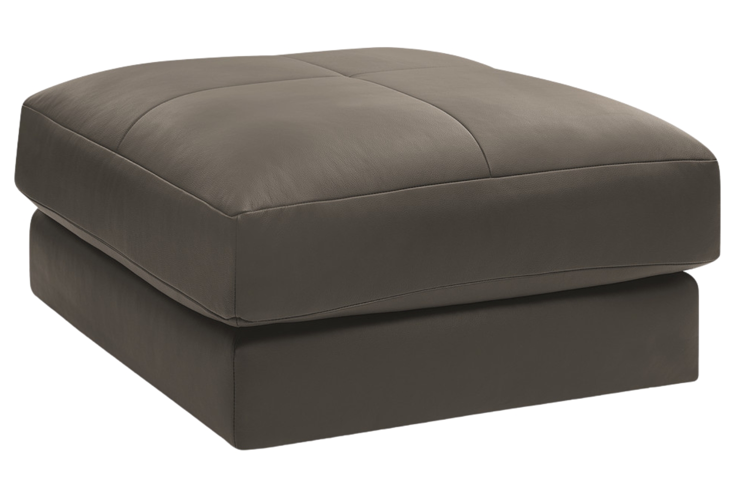 Bobochic Paris Hnědá kožená podnožka Leonard 86 x 86 cm Bobochic Paris