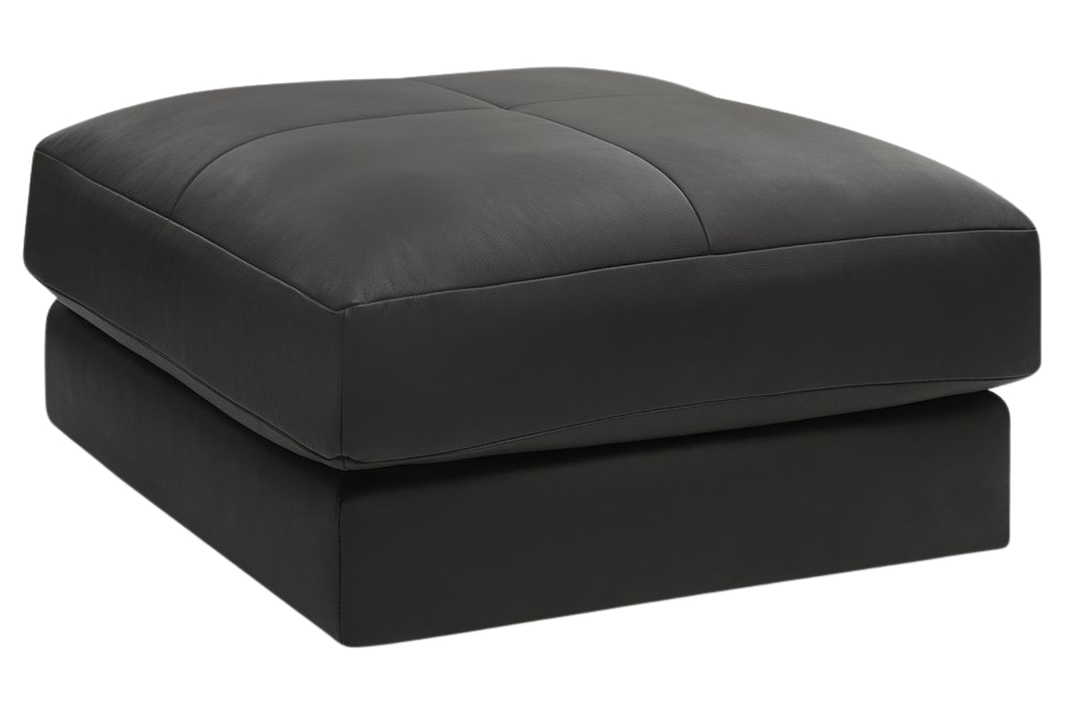 Bobochic Paris Černá kožená podnožka Leonard 86 x 86 cm Bobochic Paris