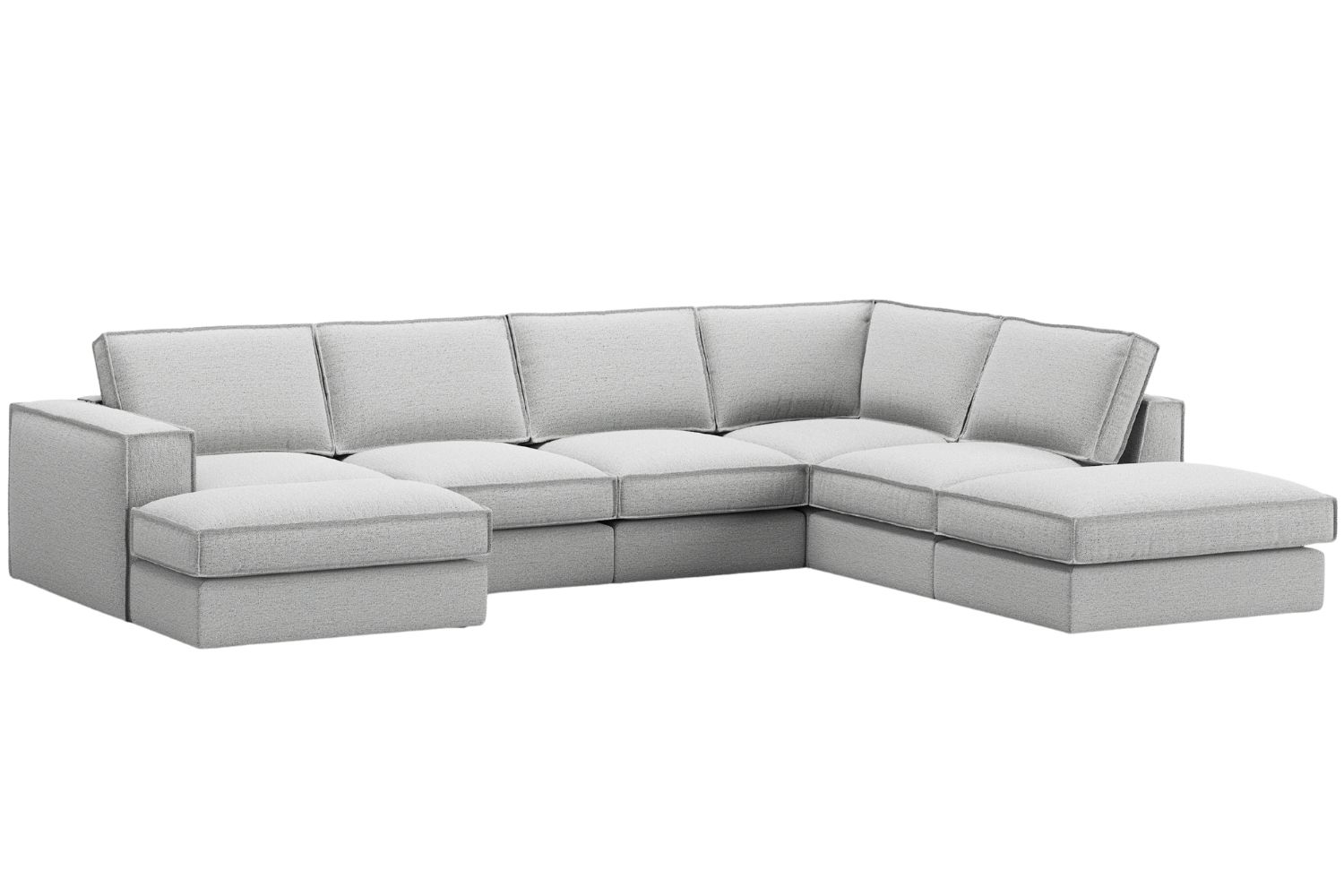Micadoni Světle šedá rohová pohovka Pola 362 cm