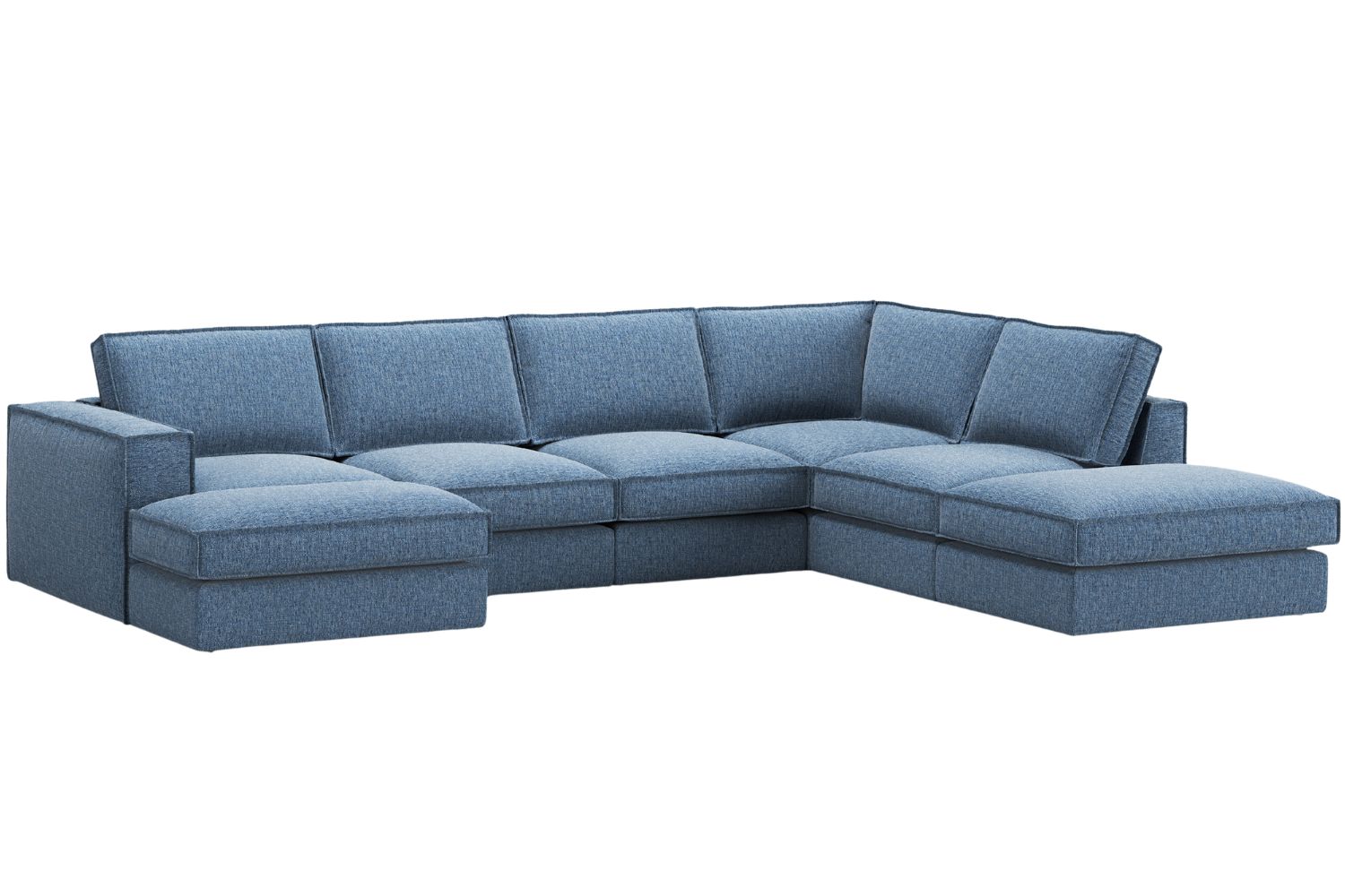 Micadoni Tmavě modrá rohová pohovka Pola 362 cm