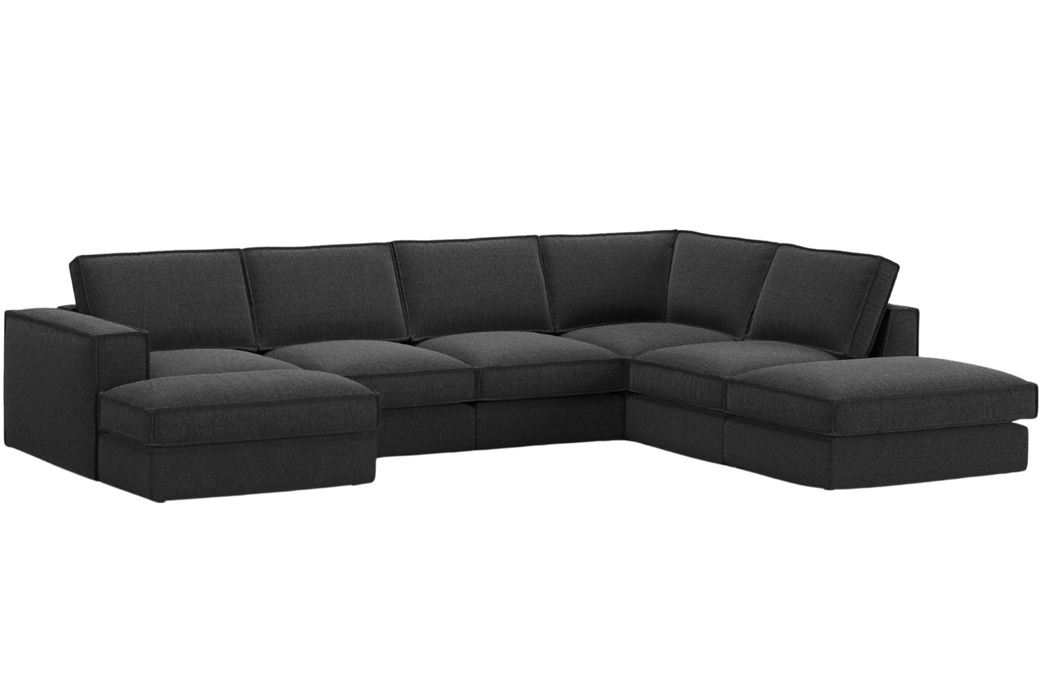 Micadoni Černá rohová pohovka Pola 362 cm