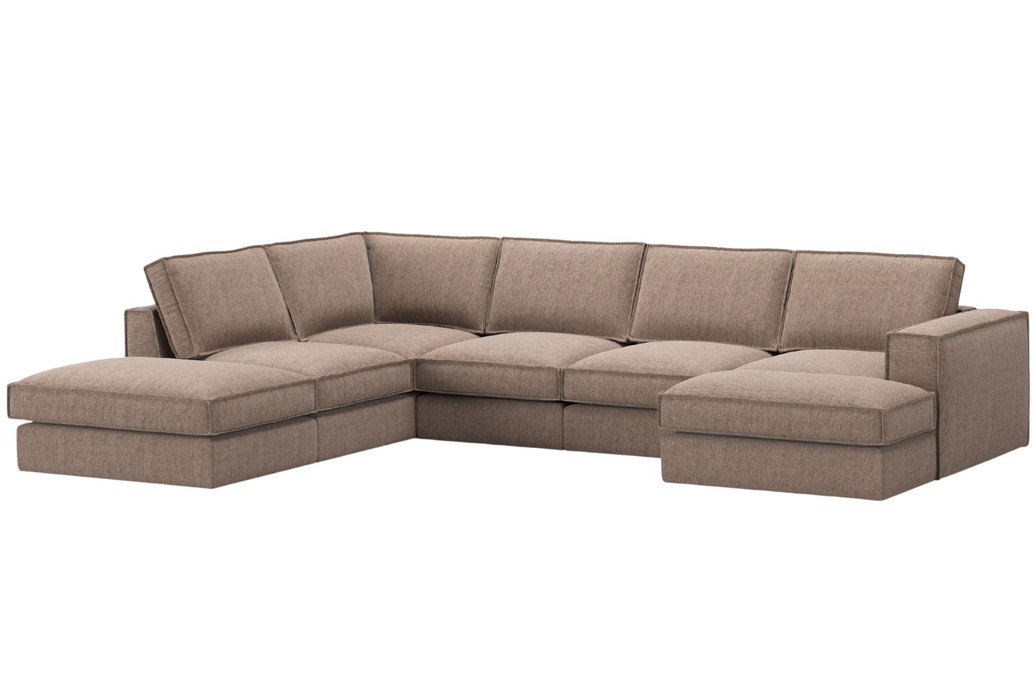 Micadoni Hnědá rohová pohovka Pola 362 cm